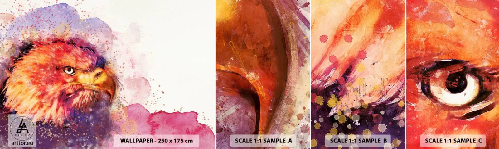 Amostra de Papel de Parede Standard Eco - Não quer saber o que estou a pensar - Abstração, Pássaro, Águia - 100x30 cm