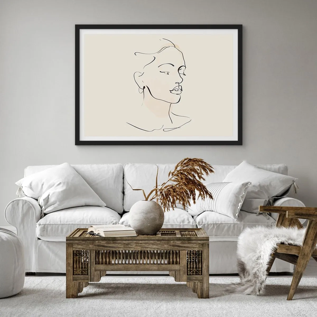 Pôster com moldura preta - Uma certa linha - 100x70 cm