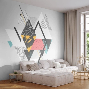 Papel de Parede Standard Eco - Variações do triângulo e losango - Abstração, Pedaço, Triângulos - 200x140 cm