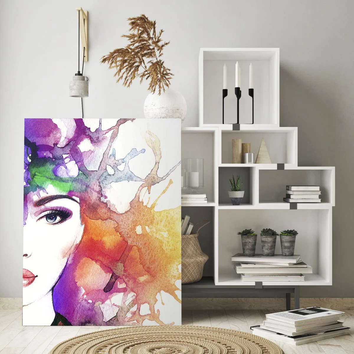 Quadro em vidro - Com a cabeça nas nuvens - 50x70 cm