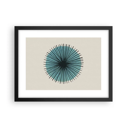 Pôster com moldura preta - Radiante sobre o azul - 40x30 cm