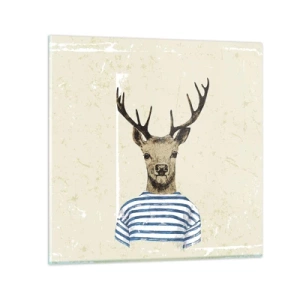 Quadro em vidro - Porque eu gosto de camisas listradas! - 40x40 cm