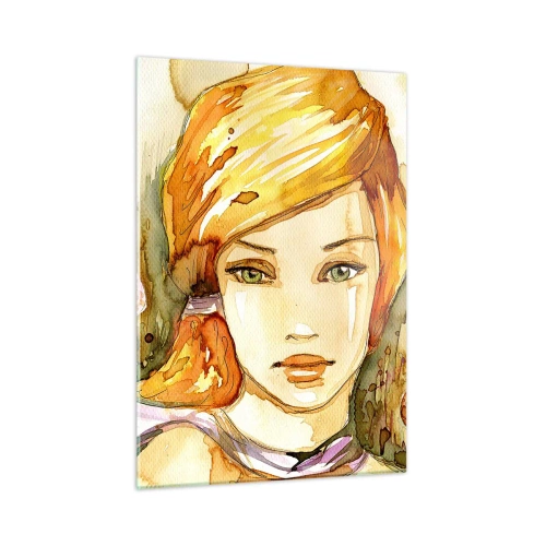 Quadro em vidro - Um olhar esmeralda que acalma a raiva - 50x70 cm