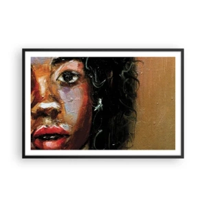 Pôster com moldura preta - Preto e brilho - 91x61 cm