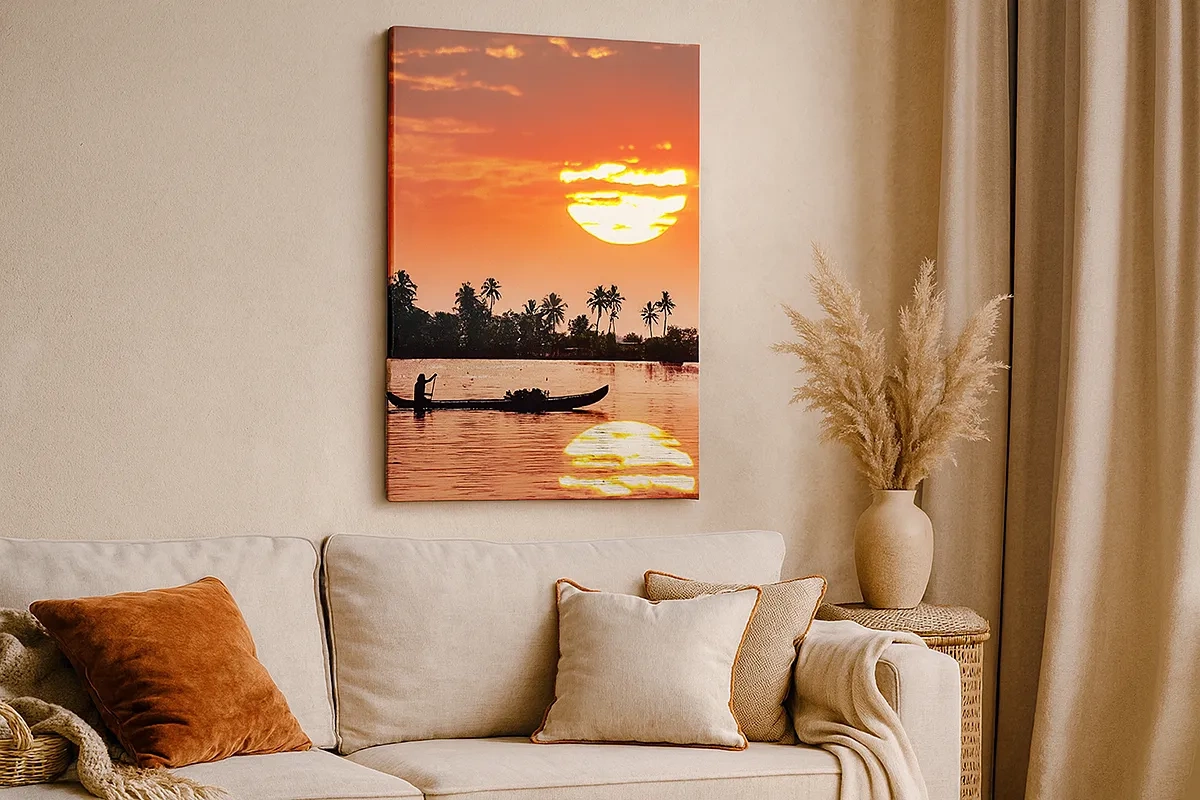 Quadro em tela - A calma dos trópicos ao pôr do sol - 50x70 cm