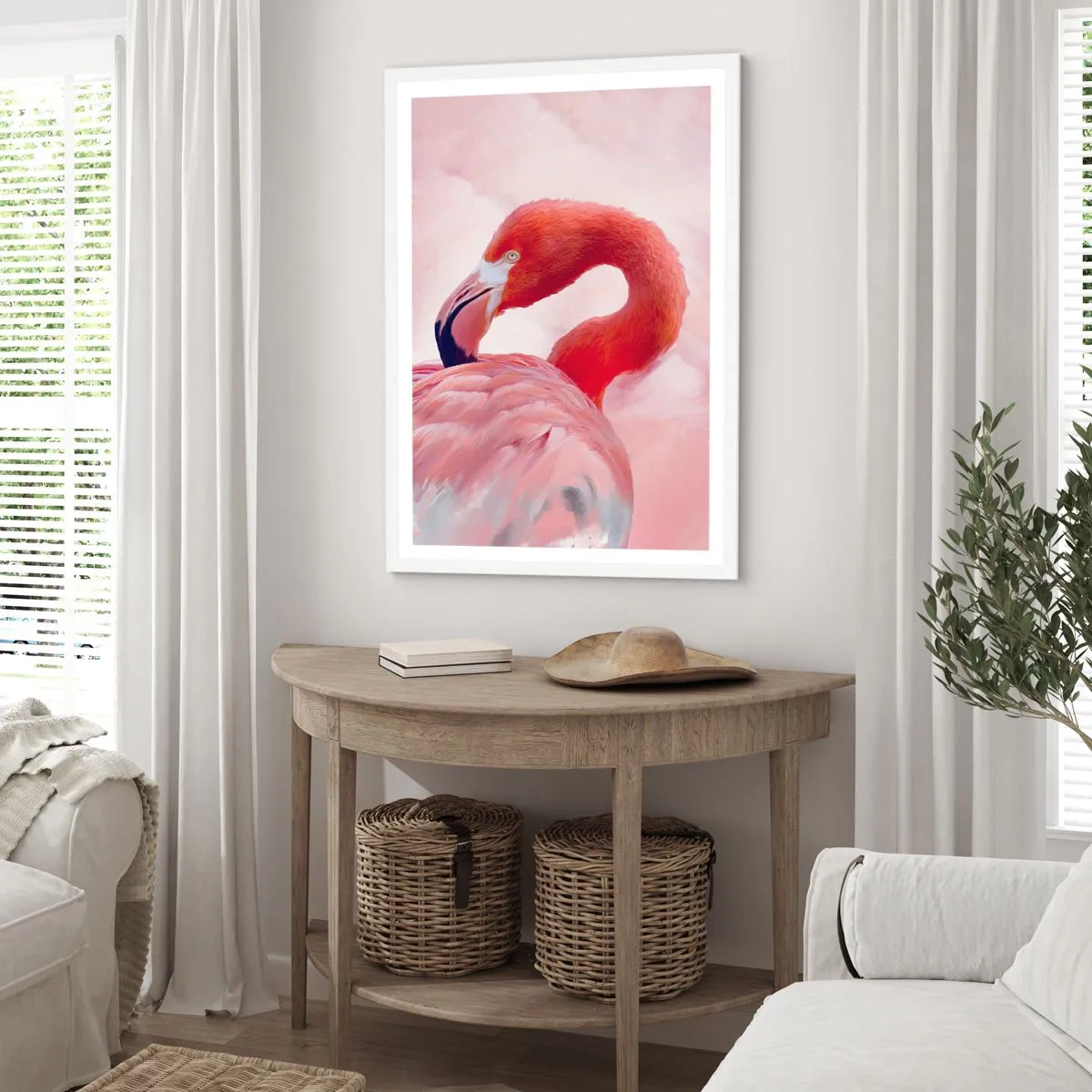 Pôster em moldura branca - Beleza das aves - 61x91 cm