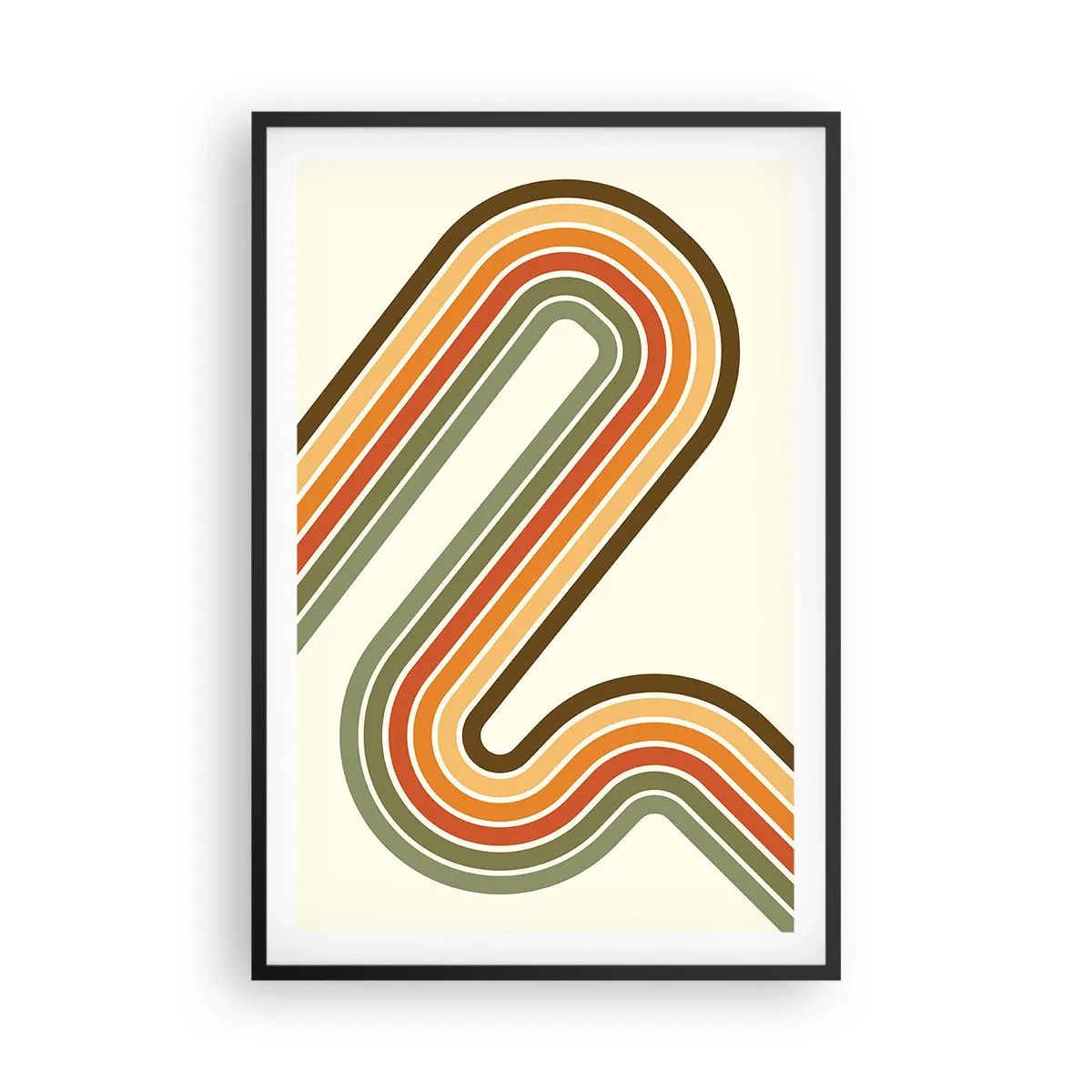 Pôster com moldura preta - Ziguezague para o destino - 61x91 cm