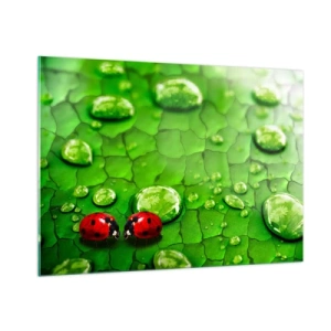 Quadro em vidro - Reunião em verde - 100x70 cm