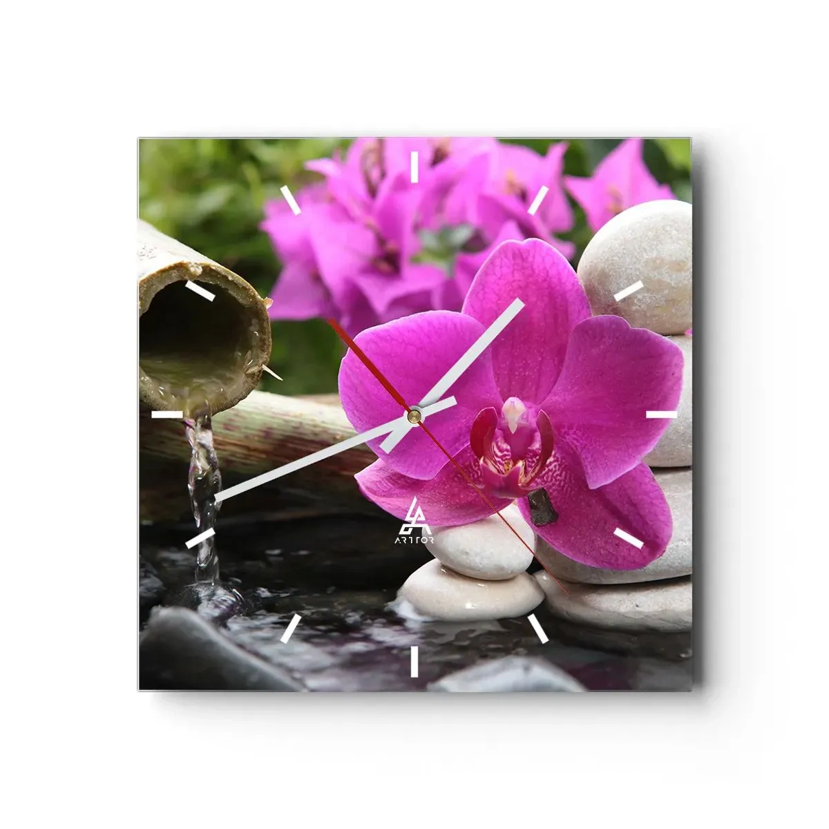 Relógio de parede - Relógio em vidro - Descanso imediato - 40x40 cm