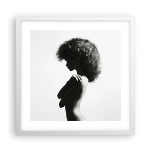 Pôster em moldura branca - Como uma flor em um caule fino - 40x40 cm