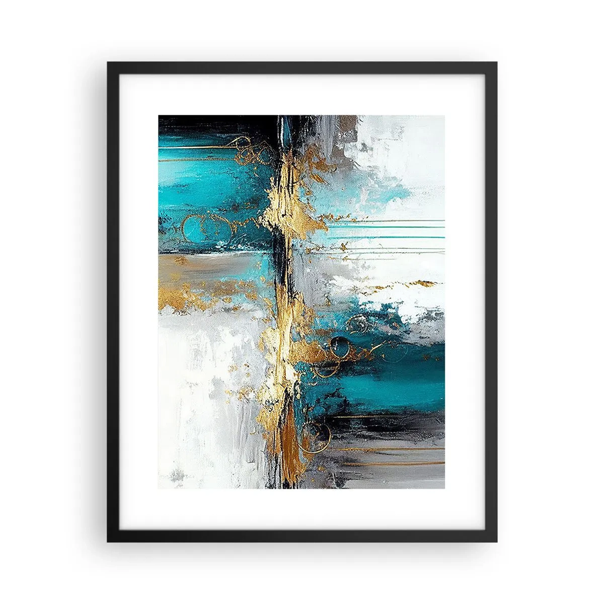 Pôster com moldura preta - Tudo flui - 40x50 cm