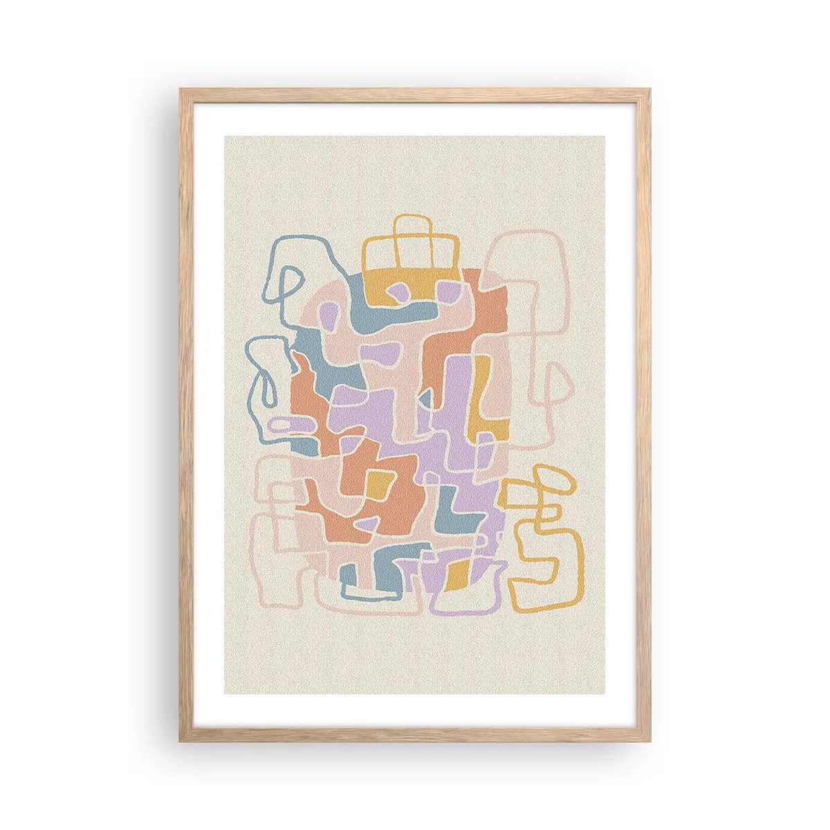 Pôster com moldura de carvalho claro - Labirinto – uma aventura alegre - 50x70 cm