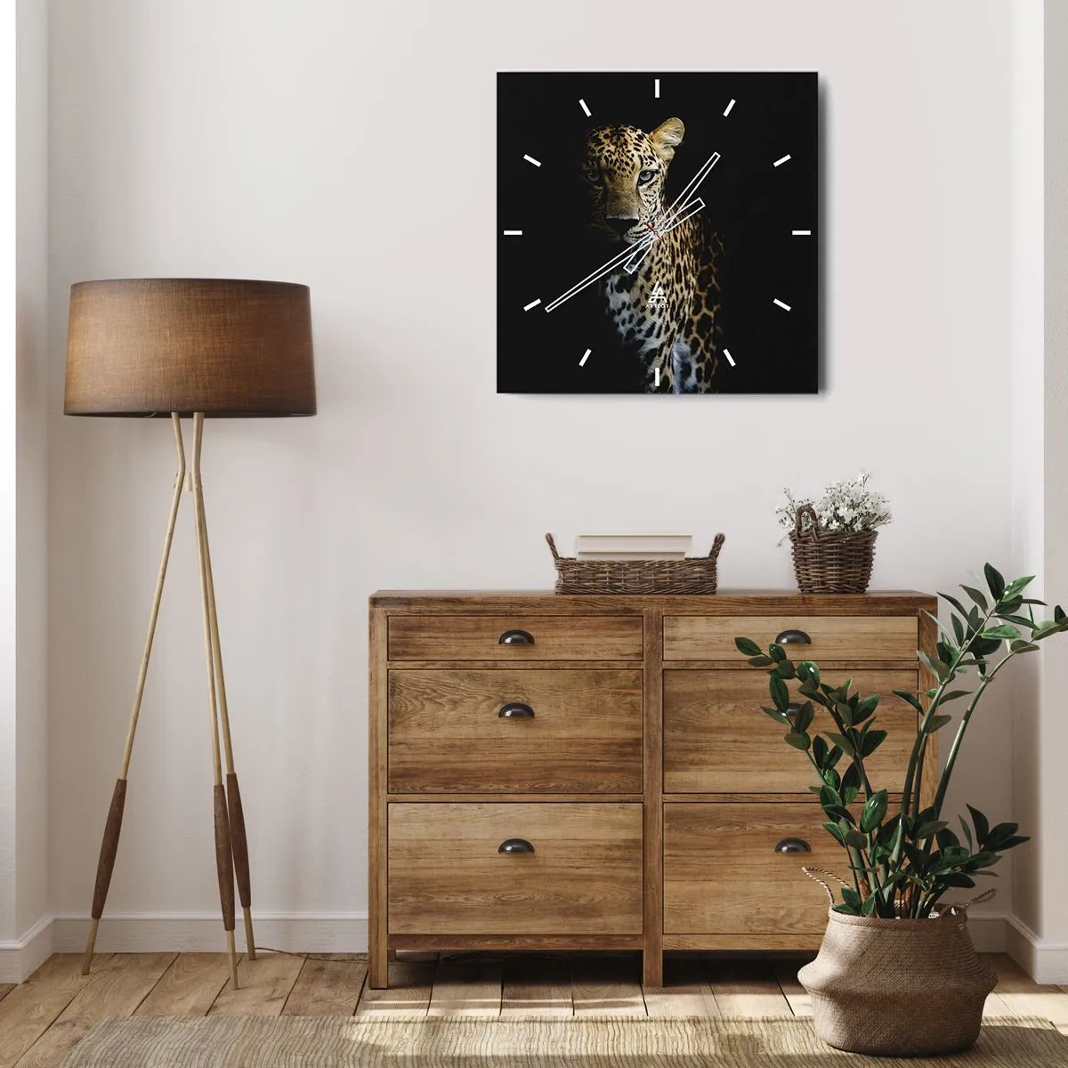 Relógio de parede - Relógio em vidro - Beleza escura - 30x30 cm