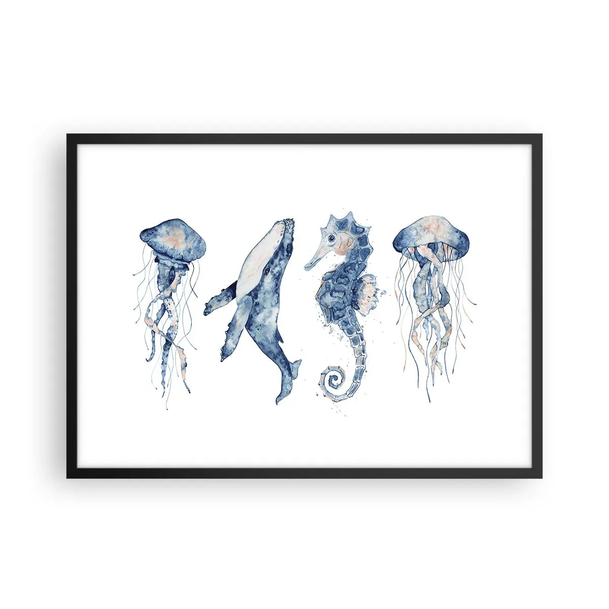 Pôster com moldura preta - Maravilhas do mar - 70x50 cm