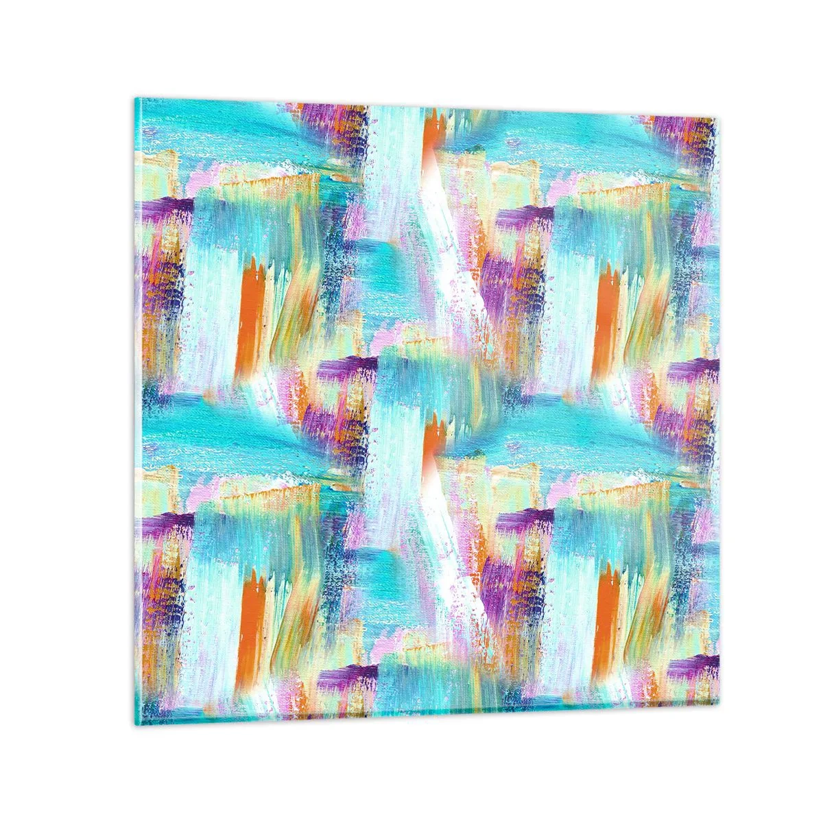 Quadro em vidro - Uma alegre coposição de camadas - 60x60 cm