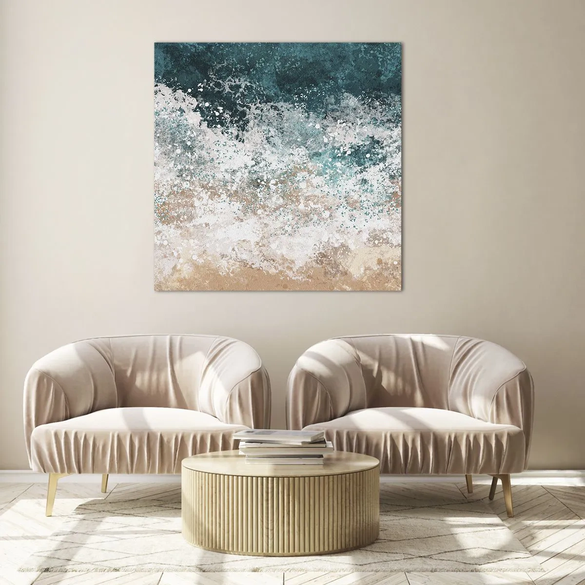 Quadro em vidro - Histórias do mar - 40x40 cm