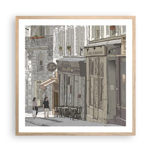 Pôster com moldura de carvalho claro - Alegrias urbanas - 60x60 cm