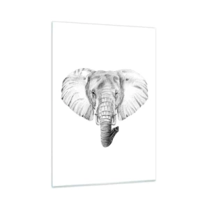 Quadro em vidro - Havia um elefante, grande como um elefante - 50x70 cm