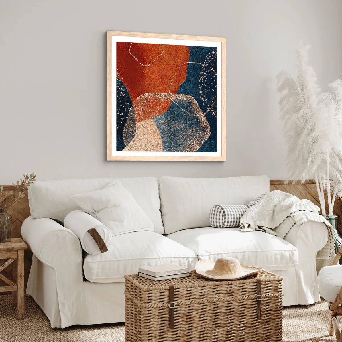 Pôster com moldura de carvalho claro - Leveza do ser - 30x30 cm