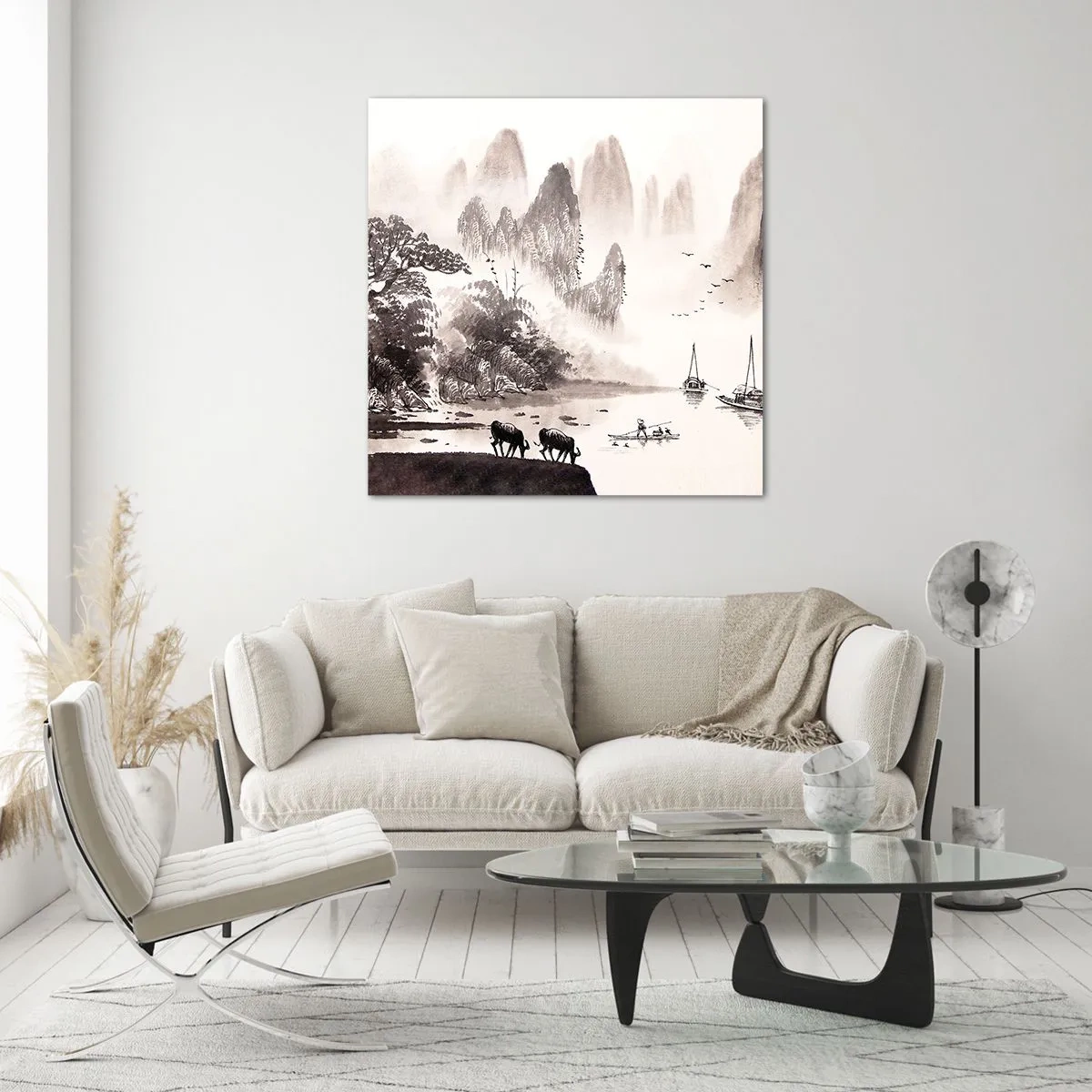 Quadro em vidro - O cotidiano exótico do Oriente - 40x40 cm