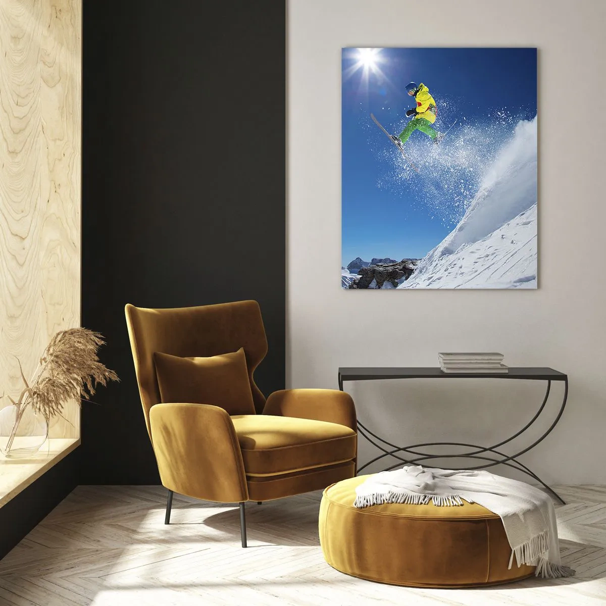 Quadro em vidro - Dançando com as montanhas - 50x70 cm