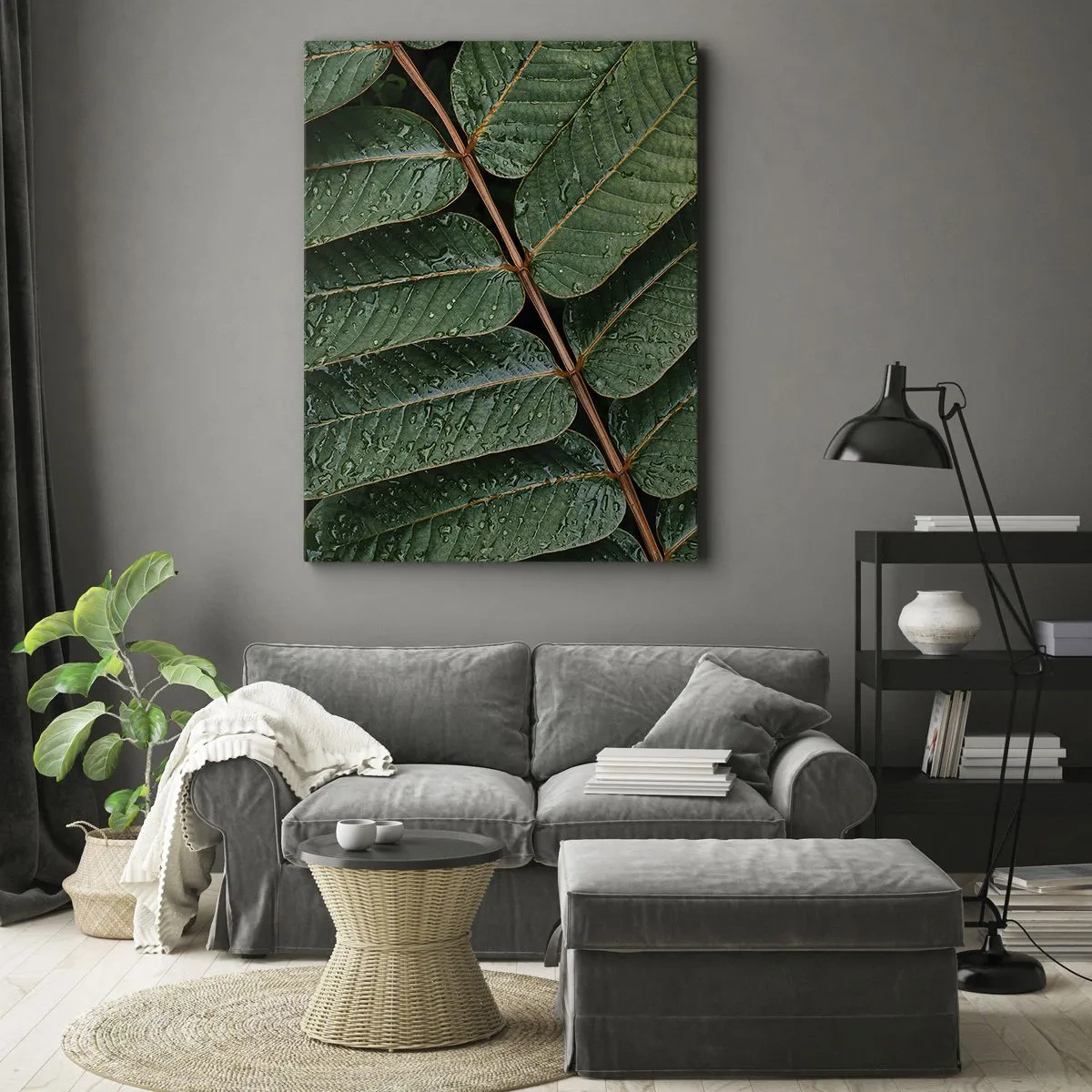 Quadro em tela - Num ritmo verde - 55x100 cm