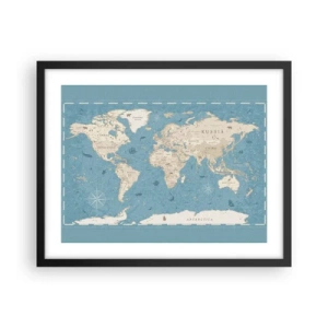 Pôster com moldura preta - O mundo ao seu alcance - 50x40 cm