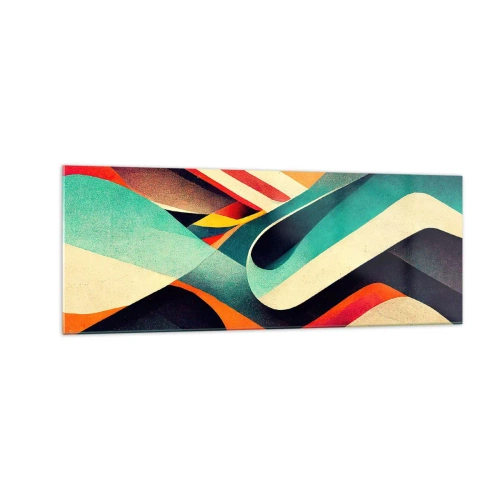 Quadro em vidro - Composição intensa - 140x50 cm