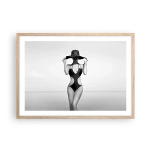 Pôster com moldura de carvalho claro - Meu nome é: Elegância - 70x50 cm