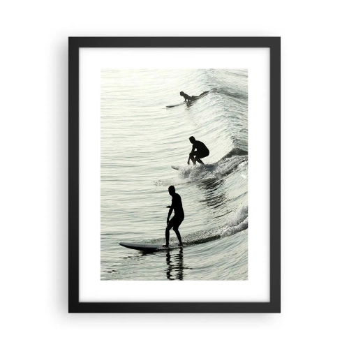 Pôster com moldura preta - Para conhecer a onda - 30x40 cm