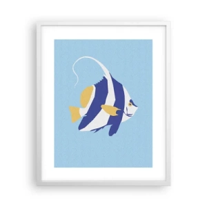 Pôster em moldura branca - Saudades das águas tropicais - 40x50 cm