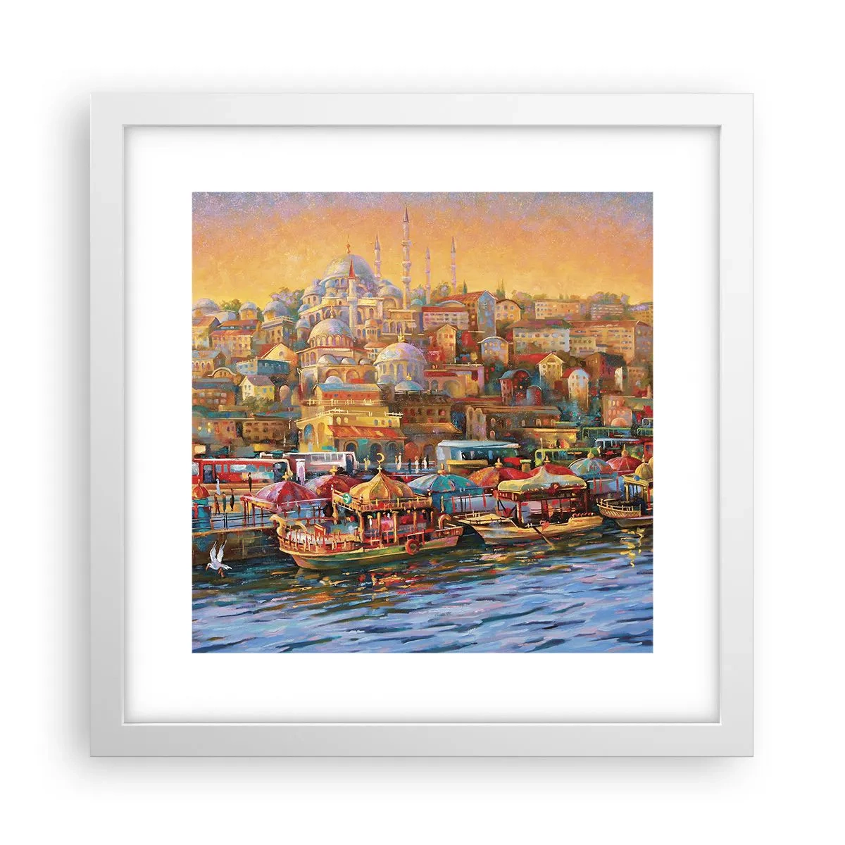 Pôster em moldura branca - Conto de Istambul - 30x30 cm