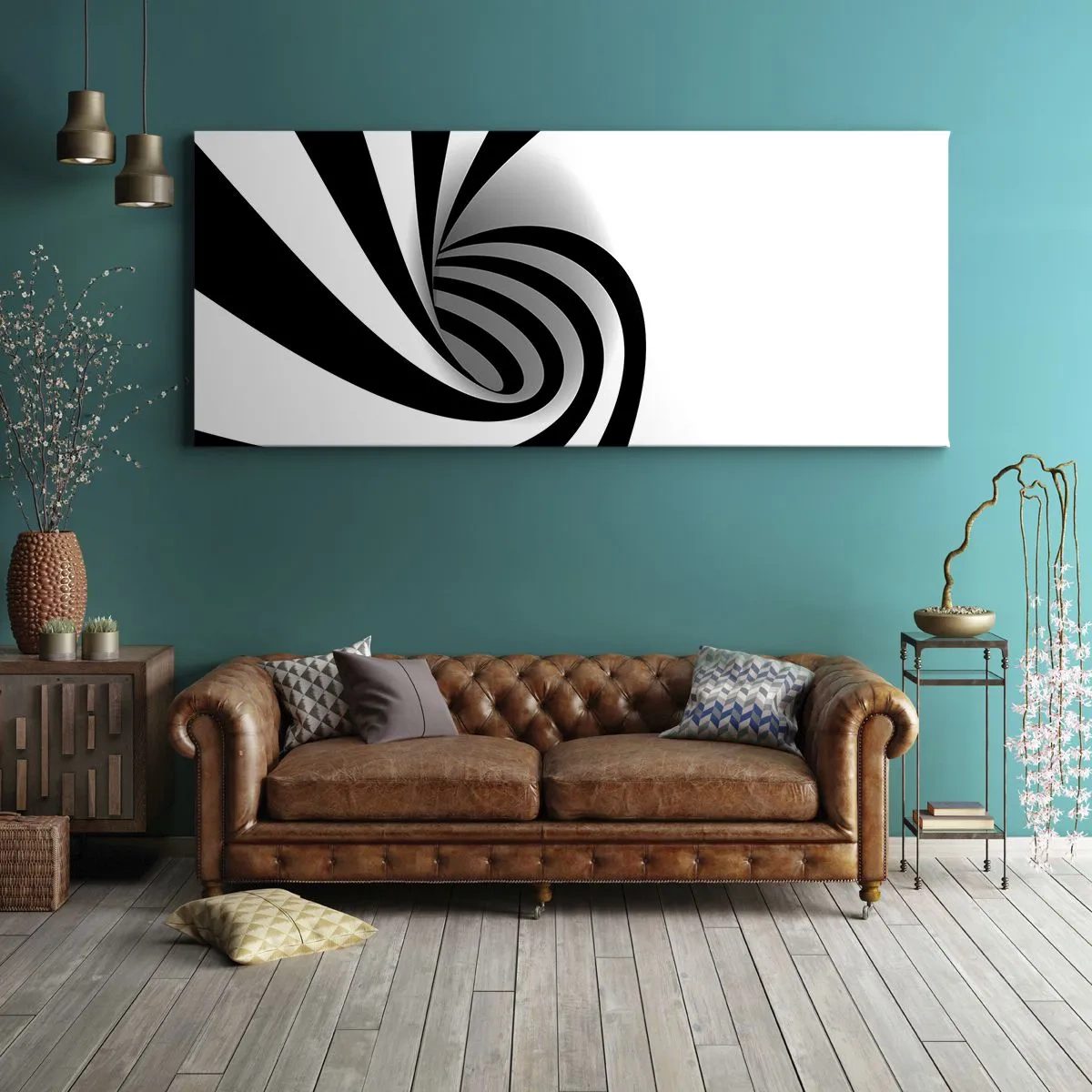 Quadro em tela - No entanto, gira - 90x30 cm