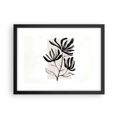 Pôster com moldura preta - Esboço para o herbário - 40x30 cm