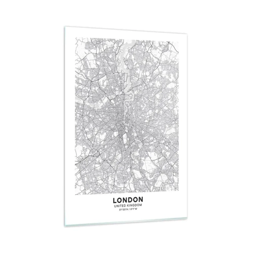 Quadro em vidro - Mapa do labirinto de Londres - 80x120 cm