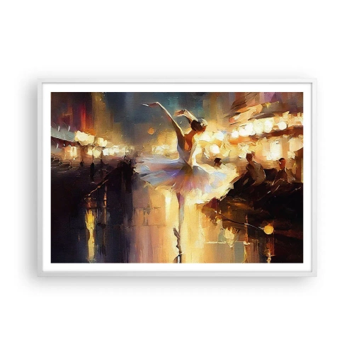 Pôster em moldura branca - Milagre na rua - 100x70 cm