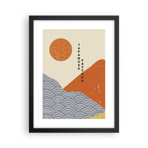 Pôster com moldura preta - No espírito japonês - 30x40 cm