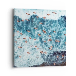 Quadro em tela - Desfile à beira-mar - 40x40 cm