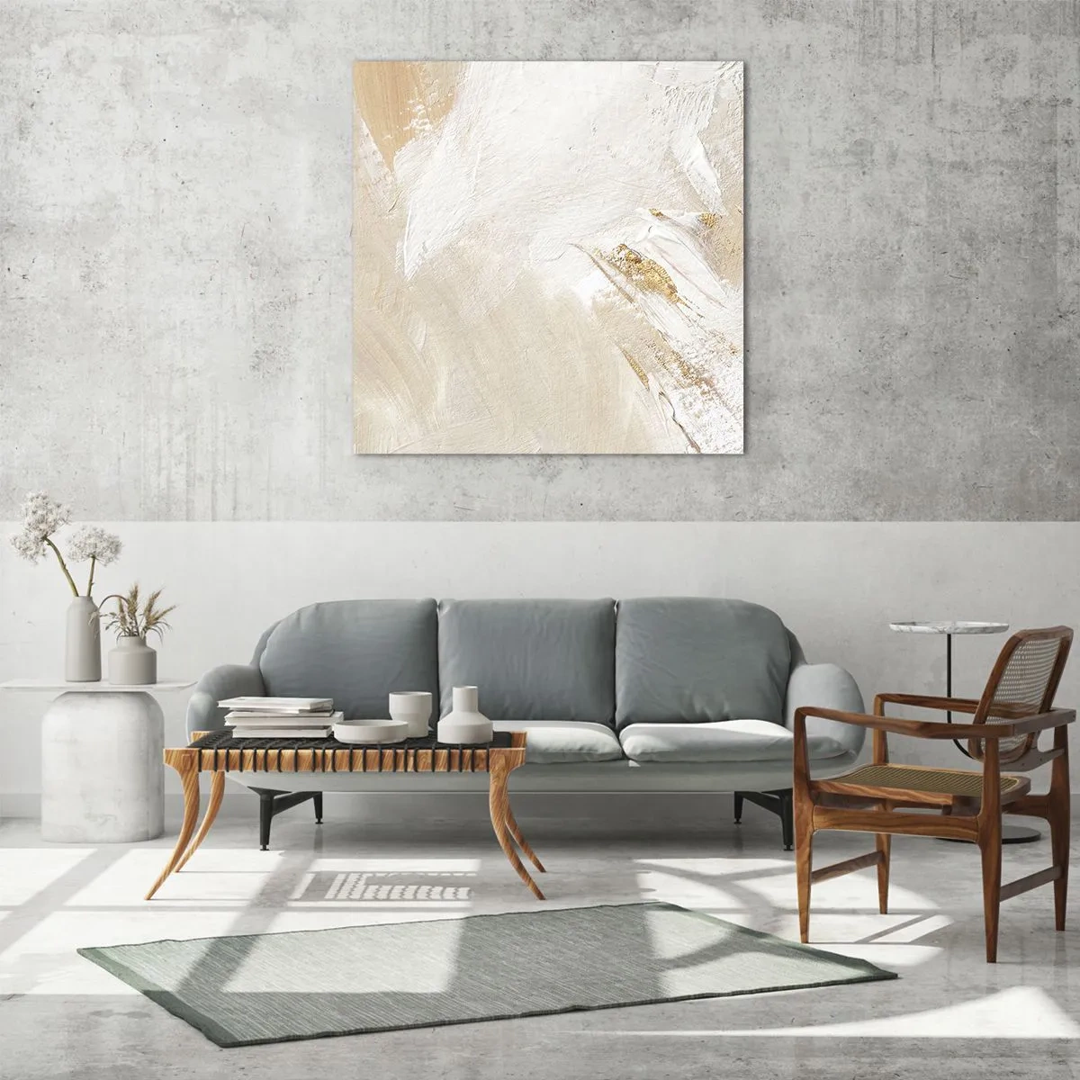 Quadro em vidro - Composição pastel - 70x70 cm