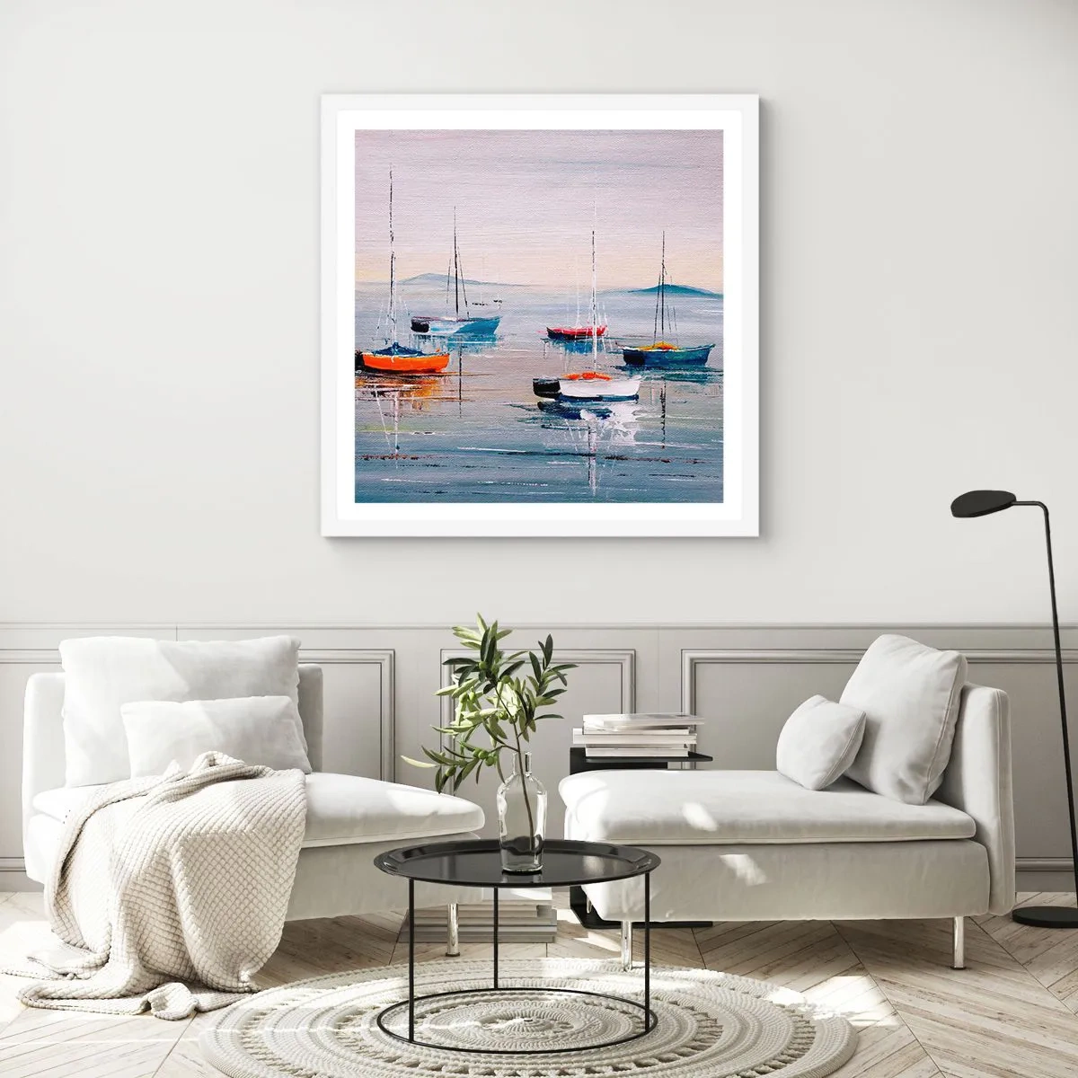 Pôster em moldura branca - Um merecido descanso - 40x40 cm