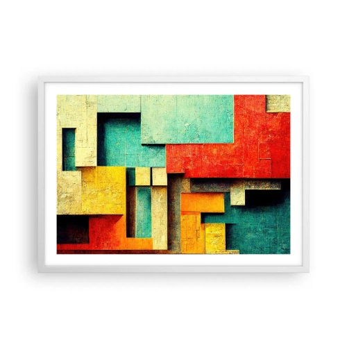 Pôster em moldura branca - Festival de ângulos vivos - 70x50 cm