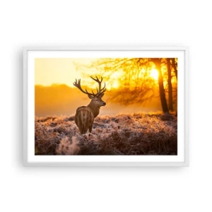 Pôster em moldura branca - Rei da floresta de outono - 70x50 cm