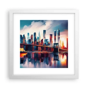Pôster em moldura branca - Nova York dos sonhos - 30x30 cm