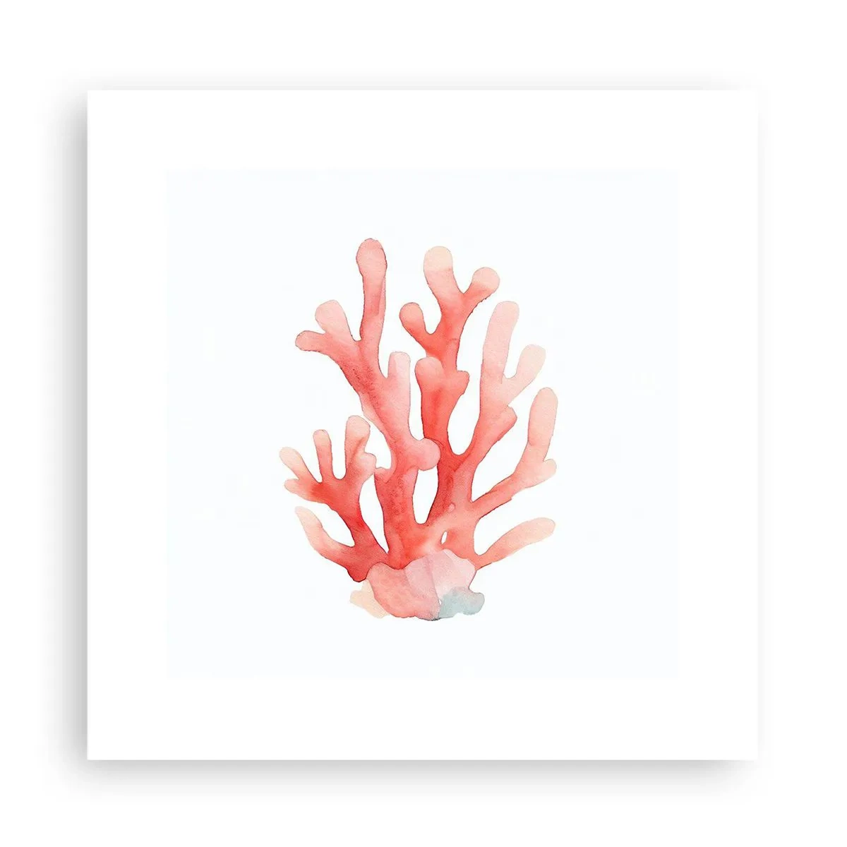 Pôster - Coral de cor coral - 30x30 cm