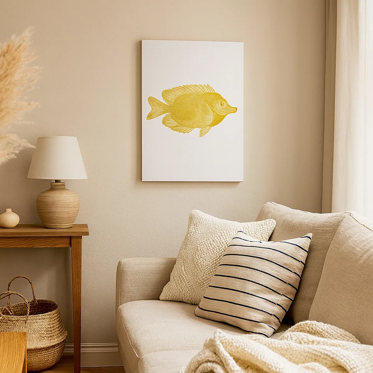 Quadro em tela - Peixe e pronto - 50x70 cm