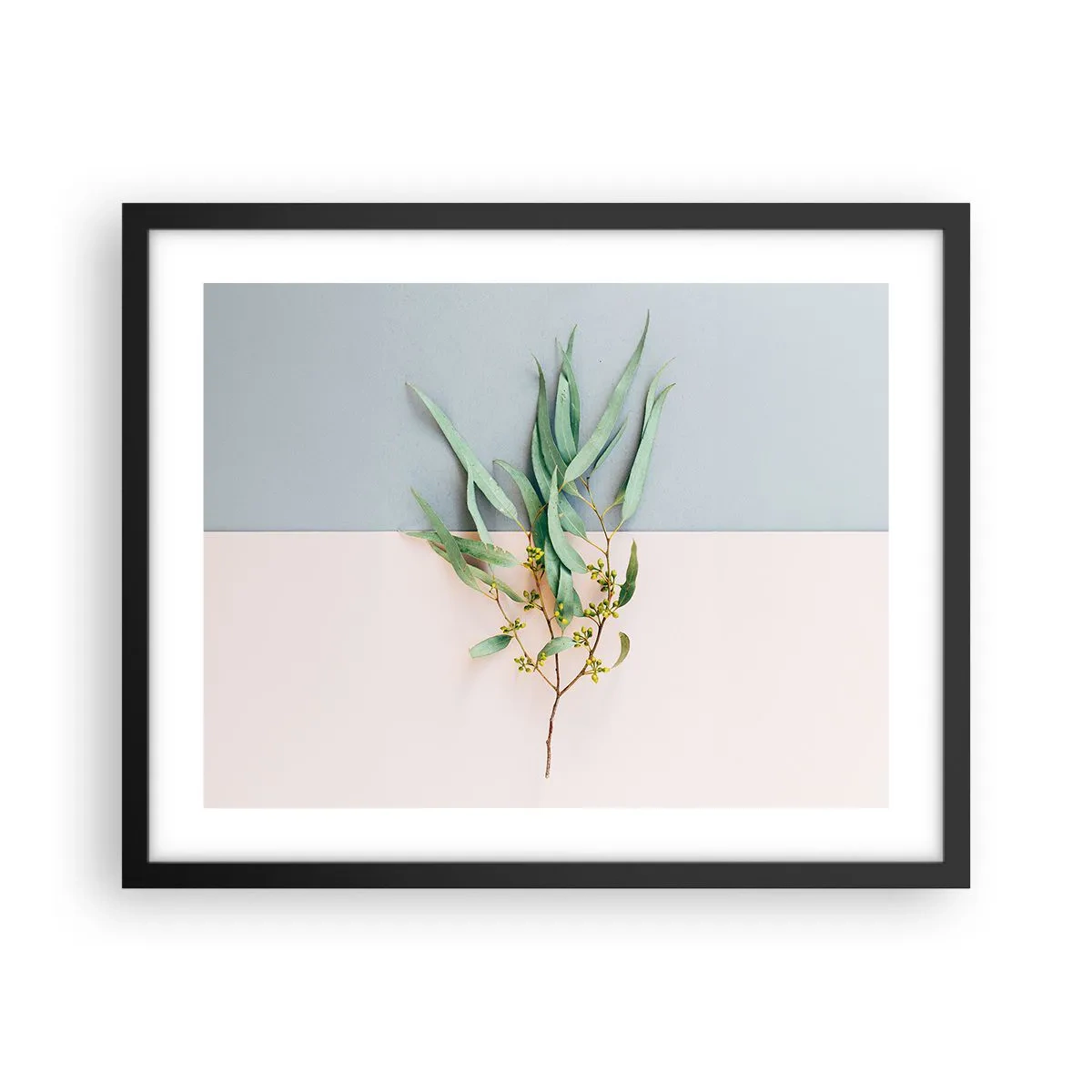 Pôster com moldura preta - Sutileza pastel - 50x40 cm