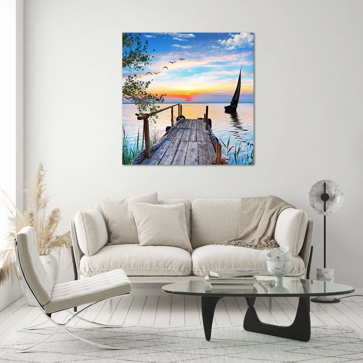 Quadro em vidro - Boa noite - 40x40 cm