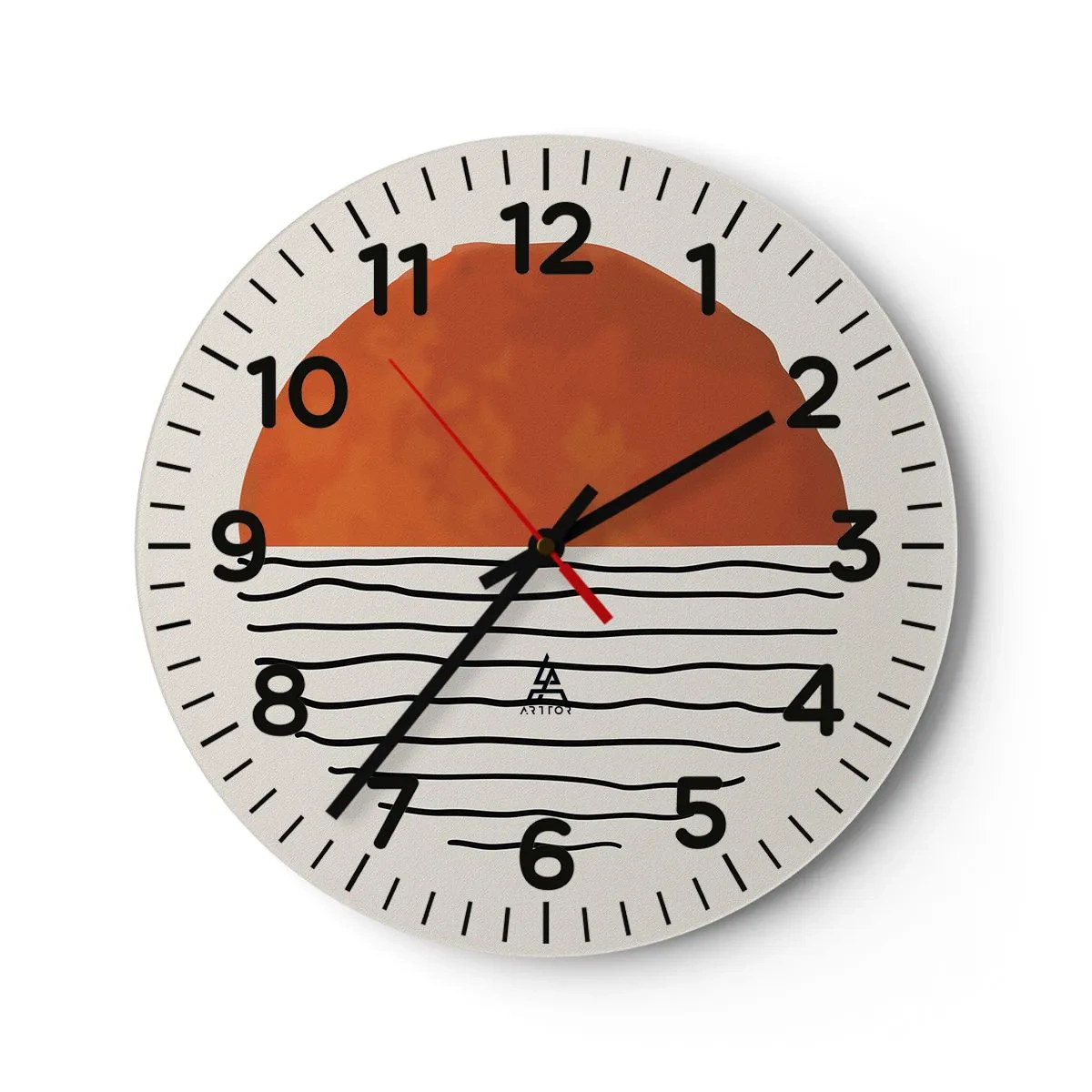 Relógio de parede - Relógio em vidro - No clima japonês - 40x40 cm