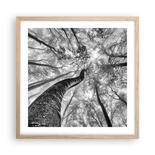 Pôster com moldura de carvalho claro - Corrida até a luz - 50x50 cm