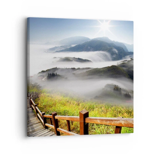 Quadro em tela - Tecido de brilho e névoa - 30x30 cm